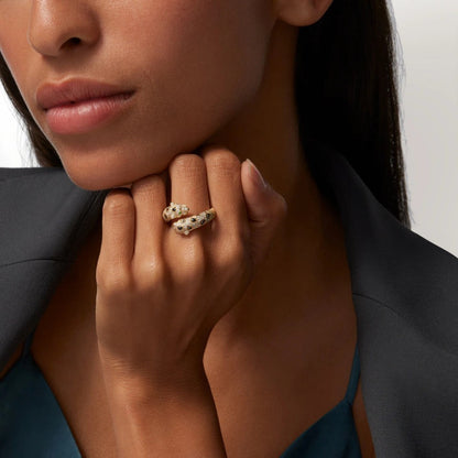[Resenly Jewelry]PANTHERE DOUBLE HEADED FULL DIAMOND  RING