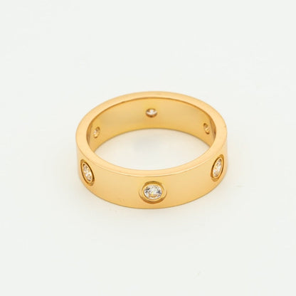 [Resenly Jewelry] LOVEリング 5.5mm 6ダイヤモンド ピンクゴールド