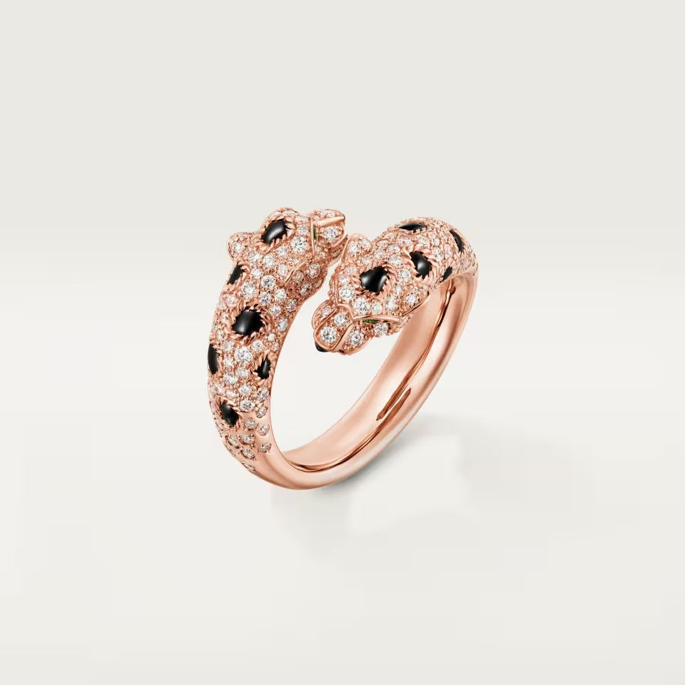 [Resenly Jewelry]PANTHERE DOUBLE HEADED FULL DIAMOND  RING