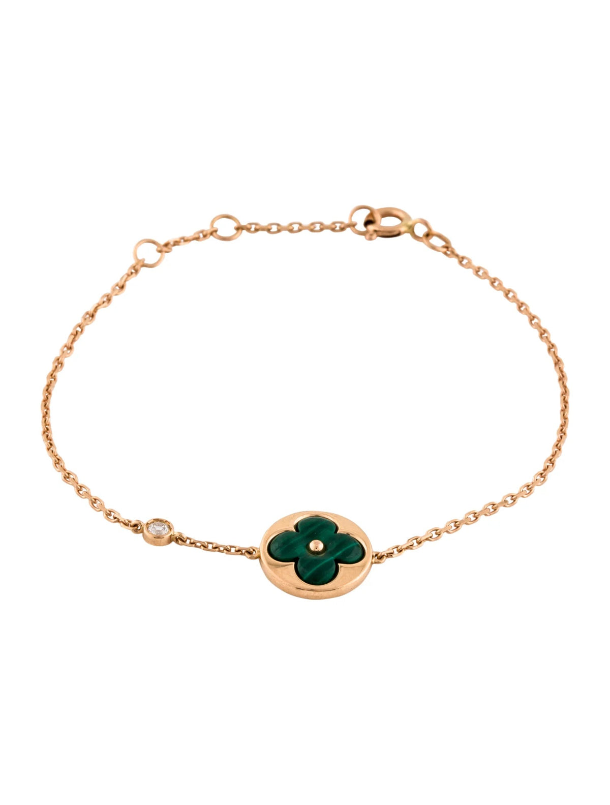 [Resenly Jewelry]サン マラカイト 1ダイヤモンド ピンクゴールド ブレスレット