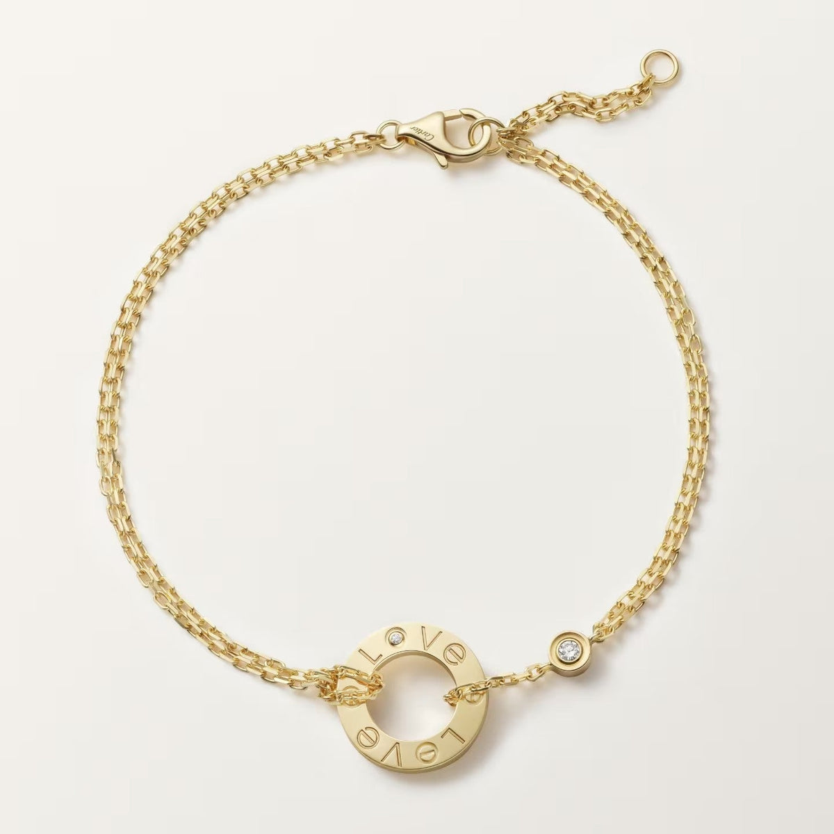 [Resenly Jewelry] ラブブレスレット ダイヤモンド2石