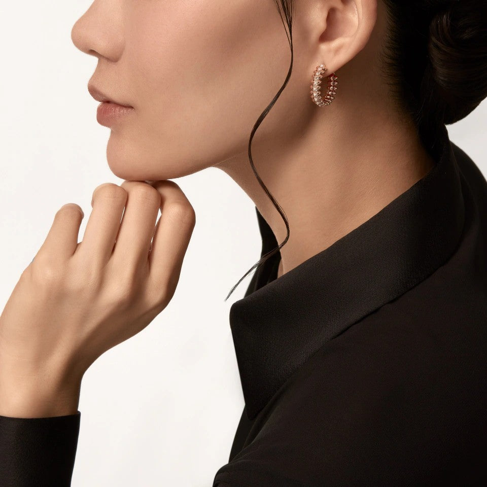 [Resenly Jewelry]CLASH 6.4MM FULL DIAMOND SMALL EARRINGS