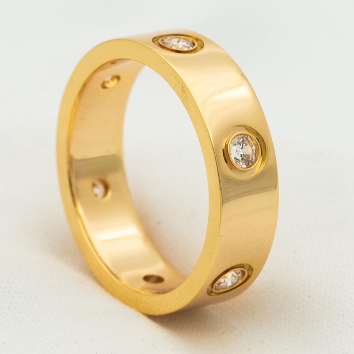 [Resenly Jewelry] LOVEリング 5.5mm 6ダイヤモンド ピンクゴールド