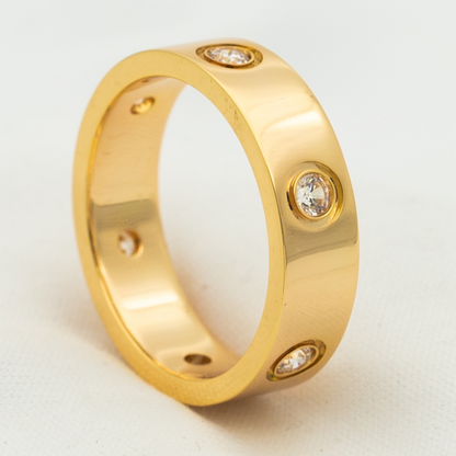 [Resenly Jewelry] LOVEリング 5.5mm 6ダイヤモンド ピンクゴールド
