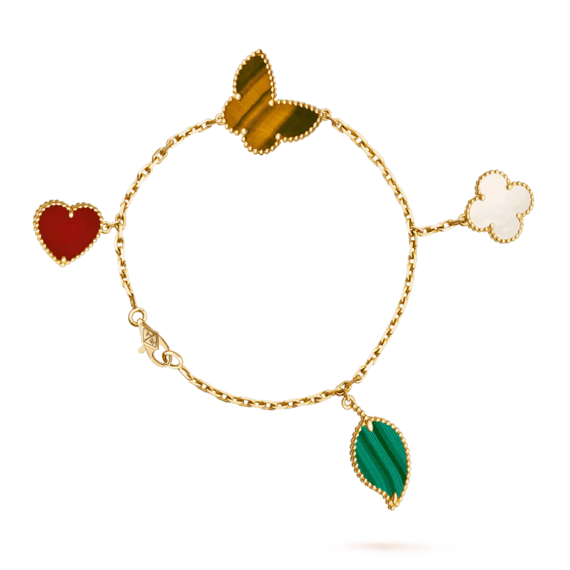 {
  "Resenly Jewelry": "レゼンリー・ジュエリー",
  "LUCKY SPRING 5 MOTIF GOLD BRACELET": "ラッキースプリング 5モチーフ ゴールドブレスレット"
}