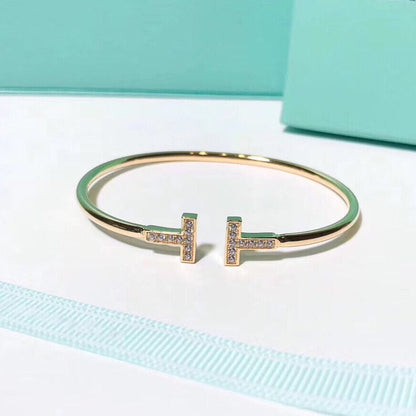 [Resenly Jewelry]T BRACELET 1.8MM GOLD DIAMOND