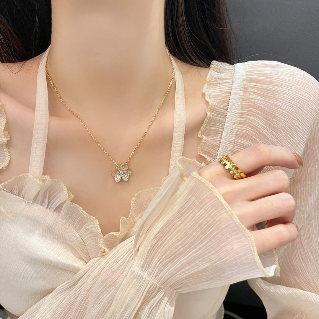 [Resenly Jewelry]FLOWER DIAMOND NECKLACE