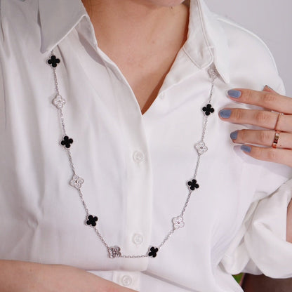 [Resenly Jewelry]クローバー 20モチーフ オニキス ダイヤモンド シルバー