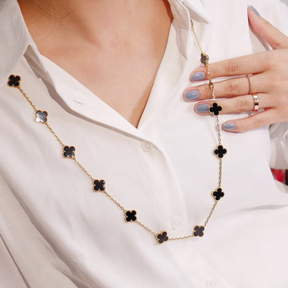 [Resenly Jewelry]クローバー 20モチーフ オニキス ローズゴールド