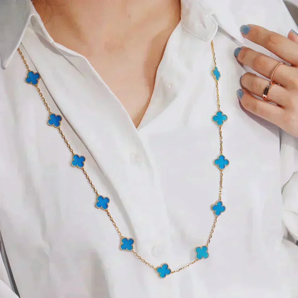 [Resenly Jewelry] クローバー 20モチーフ ターコイズ ゴールド