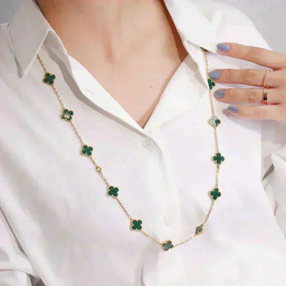 [Resenly Jewelry]CLOVER 20 MOTIFS MALACHITE GOLD