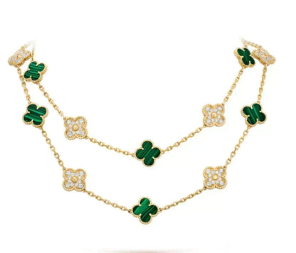 {
  "Resenly Jewelry": "Resenly Jewelry",
  "CLOVER 20 MOTIFS MALACHITE DIAMOND NECKLACE": "クローバー 20モチーフ マラカイト ダイヤモンド ネックレス"
}