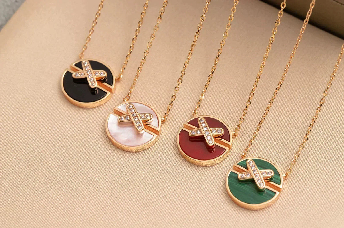 [Resenly Jewelry]JEUX DE ROSE GOLD DIAMOND NECKLACE