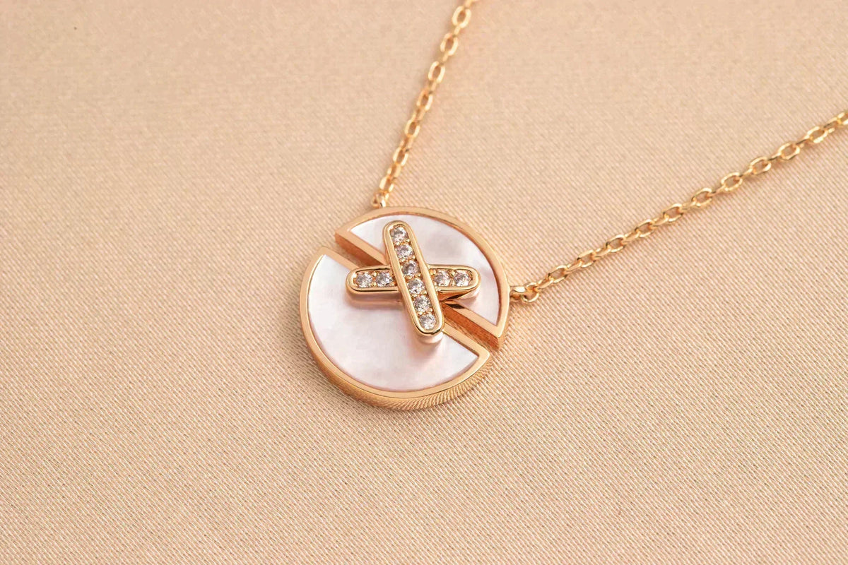 [Resenly Jewelry]JEUX DE ROSE GOLD DIAMOND NECKLACE