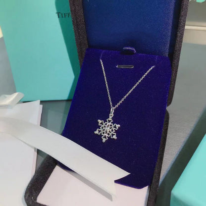 [Resenly Jewelry]STERLING SILVER SNOWFLAKE PENDANT NECKLACE
