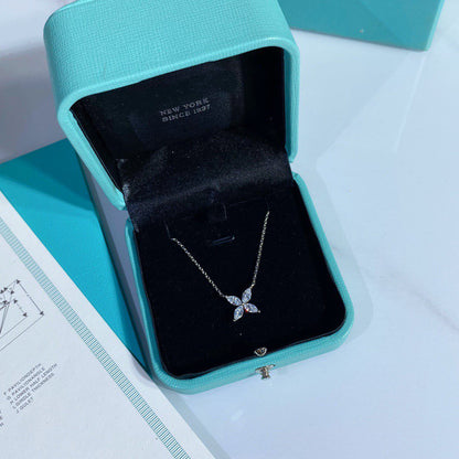 [Resenly Jewelry]PLATINUM AND DIAMOND VICTORIA PENDANT NECKLACE