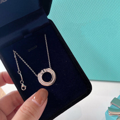 [Resenly Jewelry]ダイヤモンド＆マザーオブパール サークルペンダント