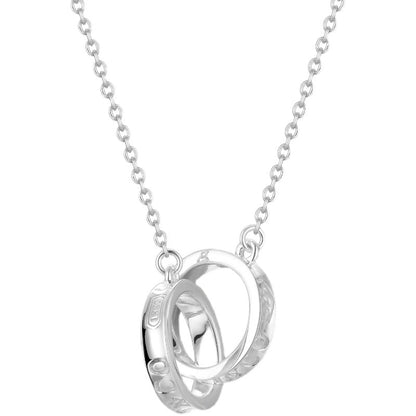 [Resenly Jewelry]NECKLACE FEMALE DOUBLE RING DOUBLE CIRCLE COUPLE PENDANT