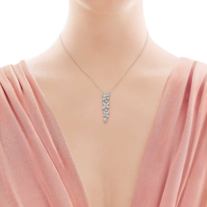 [Resenly Jewelry]MIXED CLUSTER DIAMOND DROP PENDANT