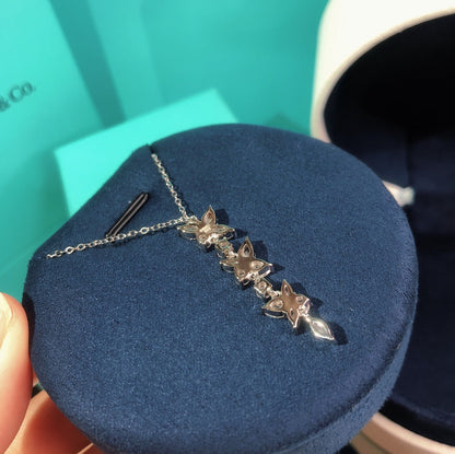 [Resenly Jewelry]MIXED CLUSTER DIAMOND DROP PENDANT
