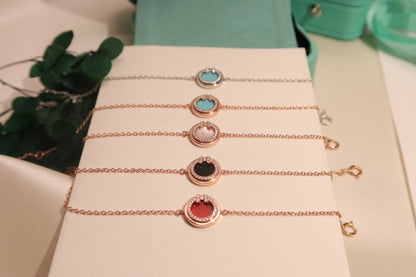 [Resenly Jewelry]DIAMOND CIRCLE PINK GOLD BRACELET