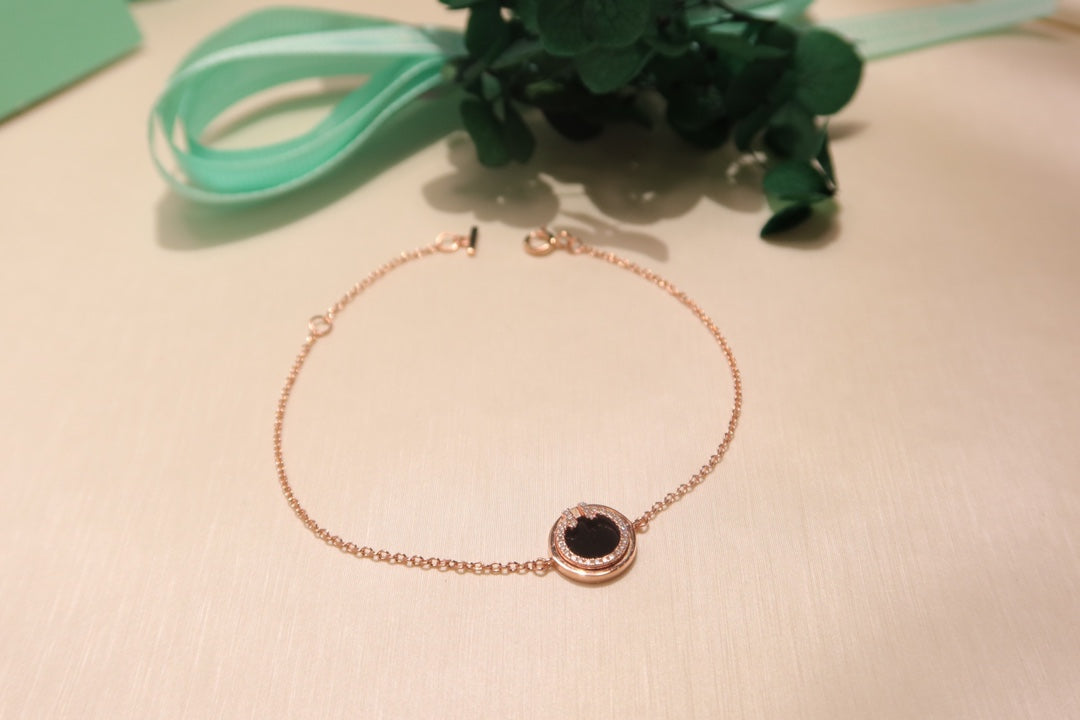 [Resenly Jewelry]DIAMOND CIRCLE PINK GOLD BRACELET