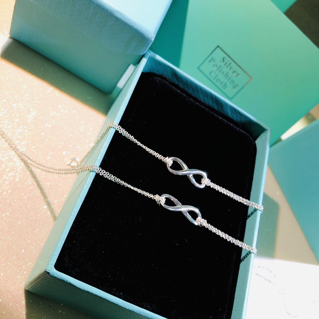 [Resenly Jewelry]SILVER INFINITY DOUBLE CHAIN NECKLACE