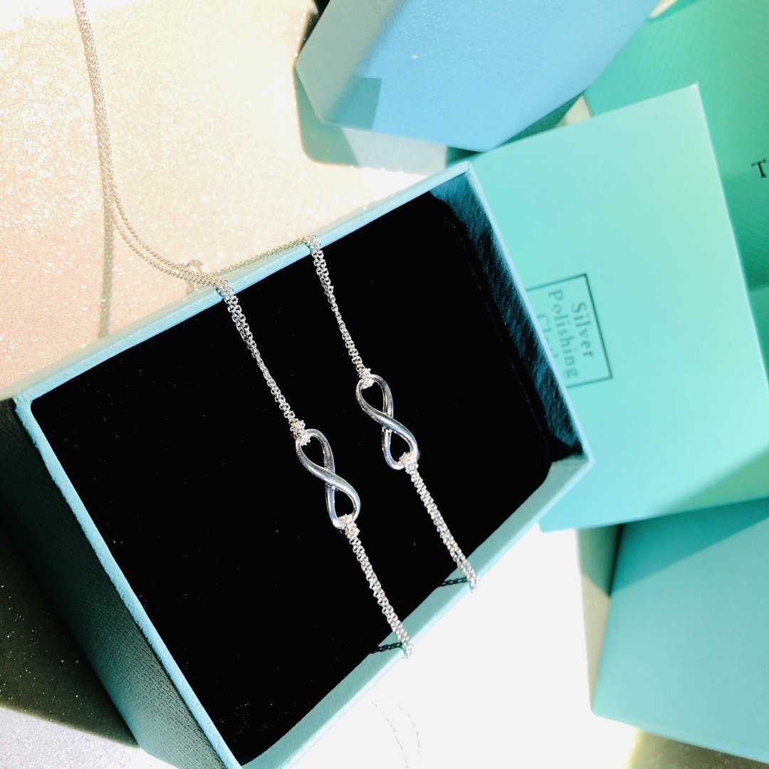[Resenly Jewelry]SILVER INFINITY DOUBLE CHAIN NECKLACE