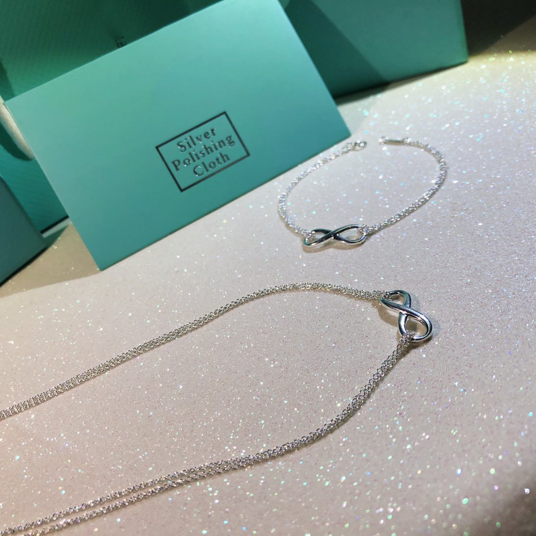 [Resenly Jewelry]SILVER INFINITY DOUBLE CHAIN NECKLACE