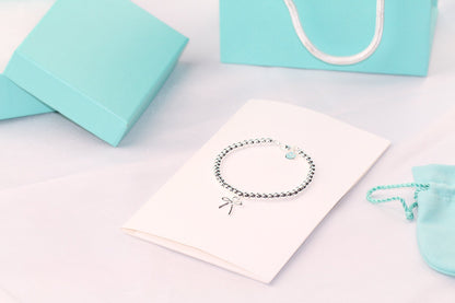 [Resenly Jewelry]STERLING SILVER BOW BEAD BRACELET