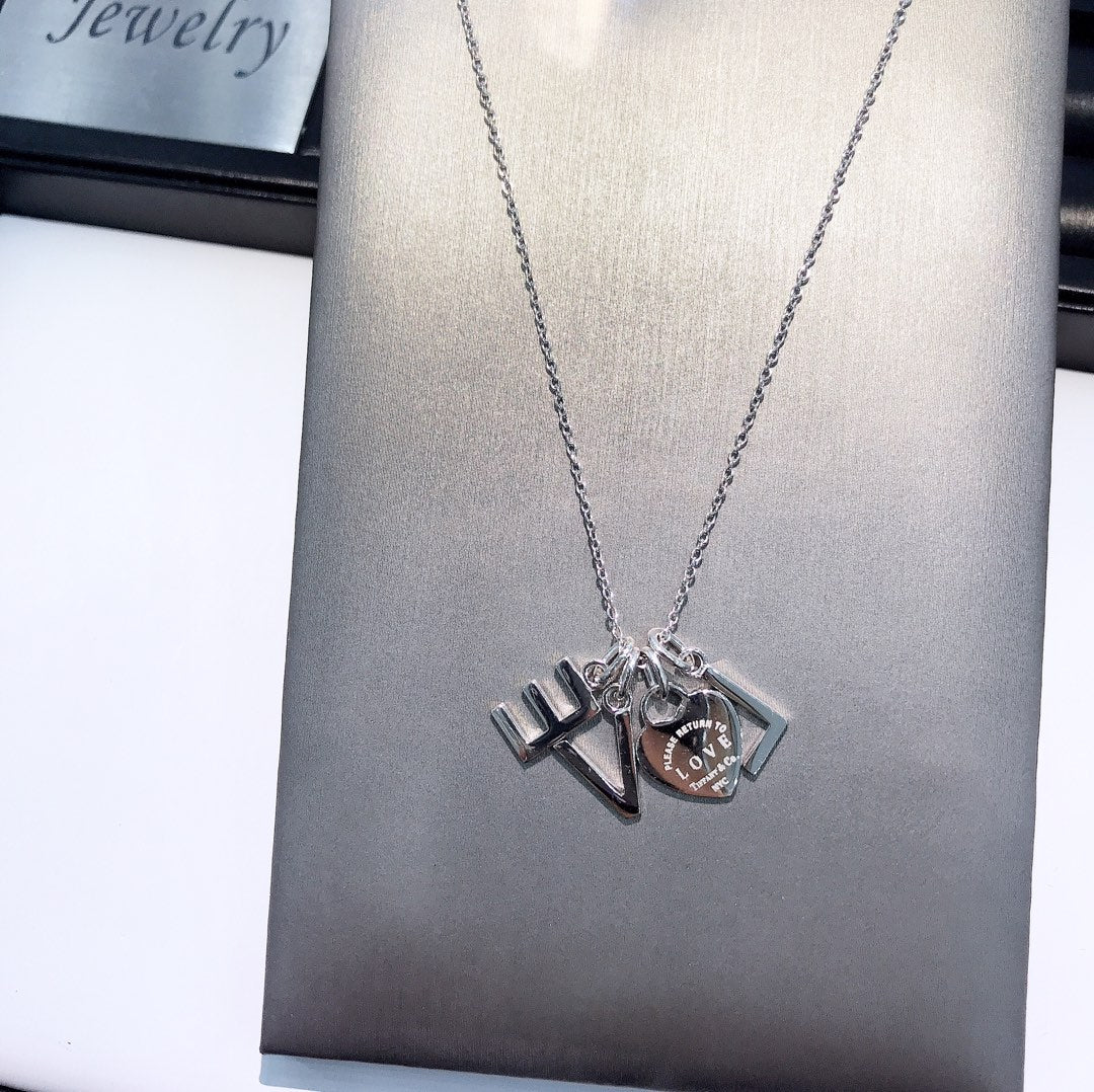 [Resenly Jewelry]COLLAR LOVE PLATA NECKLACE