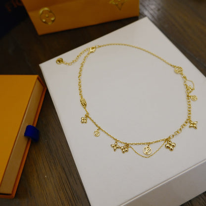 [Resenly Jewelry]ブルーミング サプル ネックレス ブラス
