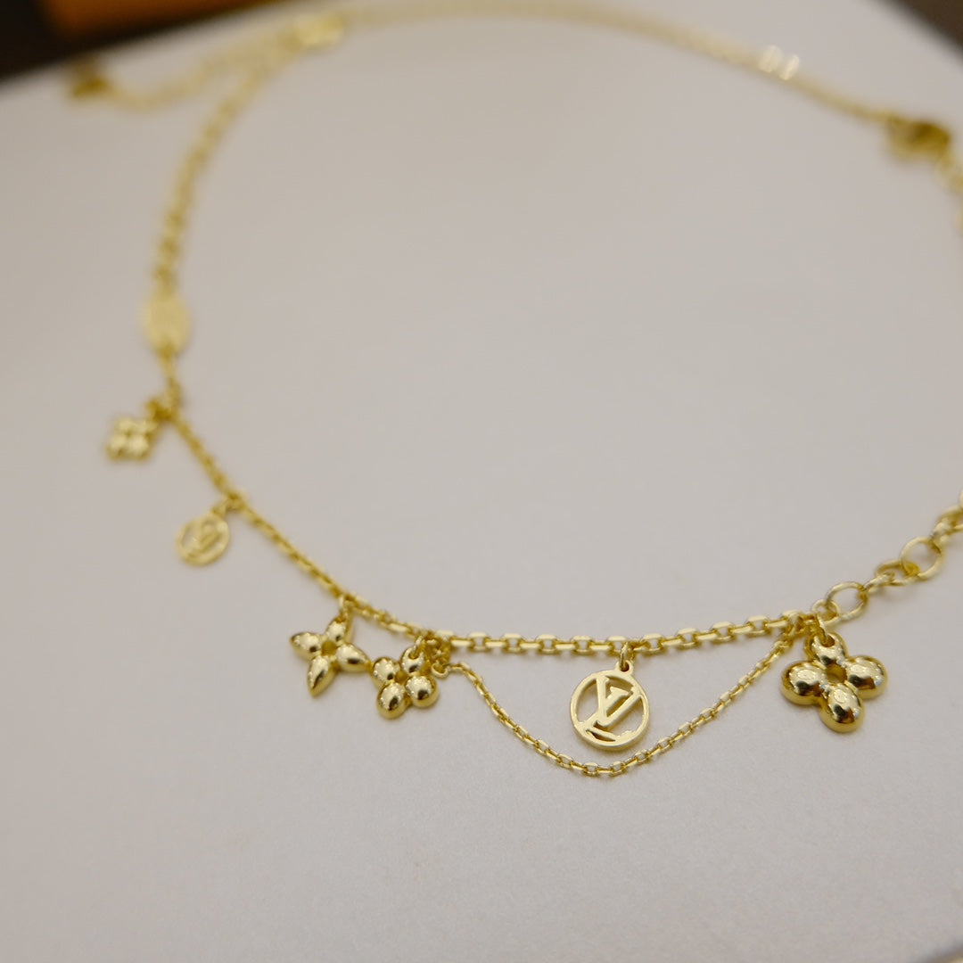 [Resenly Jewelry]ブルーミング サプル ネックレス ブラス