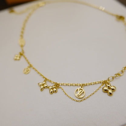 [Resenly Jewelry]ブルーミング サプル ネックレス ブラス