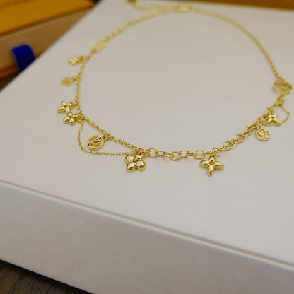 [Resenly Jewelry]ブルーミング サプル ネックレス ブラス