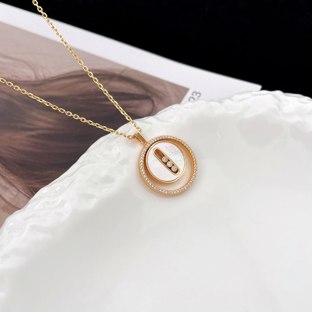 [Resenly Jewelry]LUCKY MOVE MM ホワイトマザーオブパール ダイヤモンドネックレス