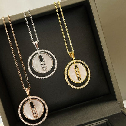 [Resenly Jewelry]LUCKY MOVE MM ホワイトマザーオブパール ダイヤモンドネックレス