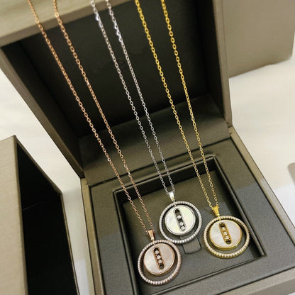 [Resenly Jewelry]LUCKY MOVE MM ホワイトマザーオブパール ダイヤモンドネックレス
