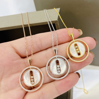 [Resenly Jewelry]LUCKY MOVE MM ホワイトマザーオブパール ダイヤモンドネックレス
