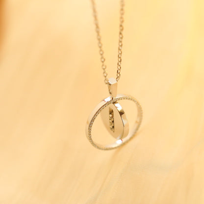 [Resenly Jewelry]LUCKY MOVE MM SILVER DIAMOND NECKLACE