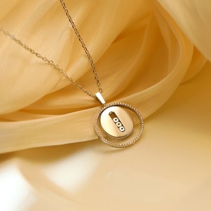 [Resenly Jewelry]LUCKY MOVE MM SILVER DIAMOND NECKLACE