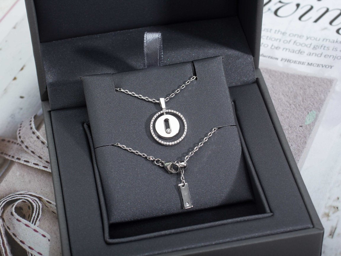 [Resenly Jewelry]LUCKY MOVE PM NECKLACE SILVER DIAMOND