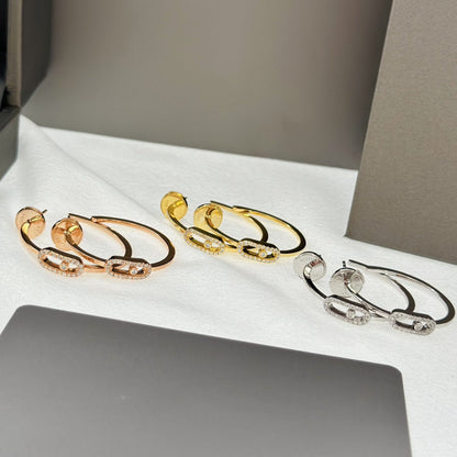 [Resenly Jewelry]CREOLES MOVE UNO PM DIAMOND EARRINGS