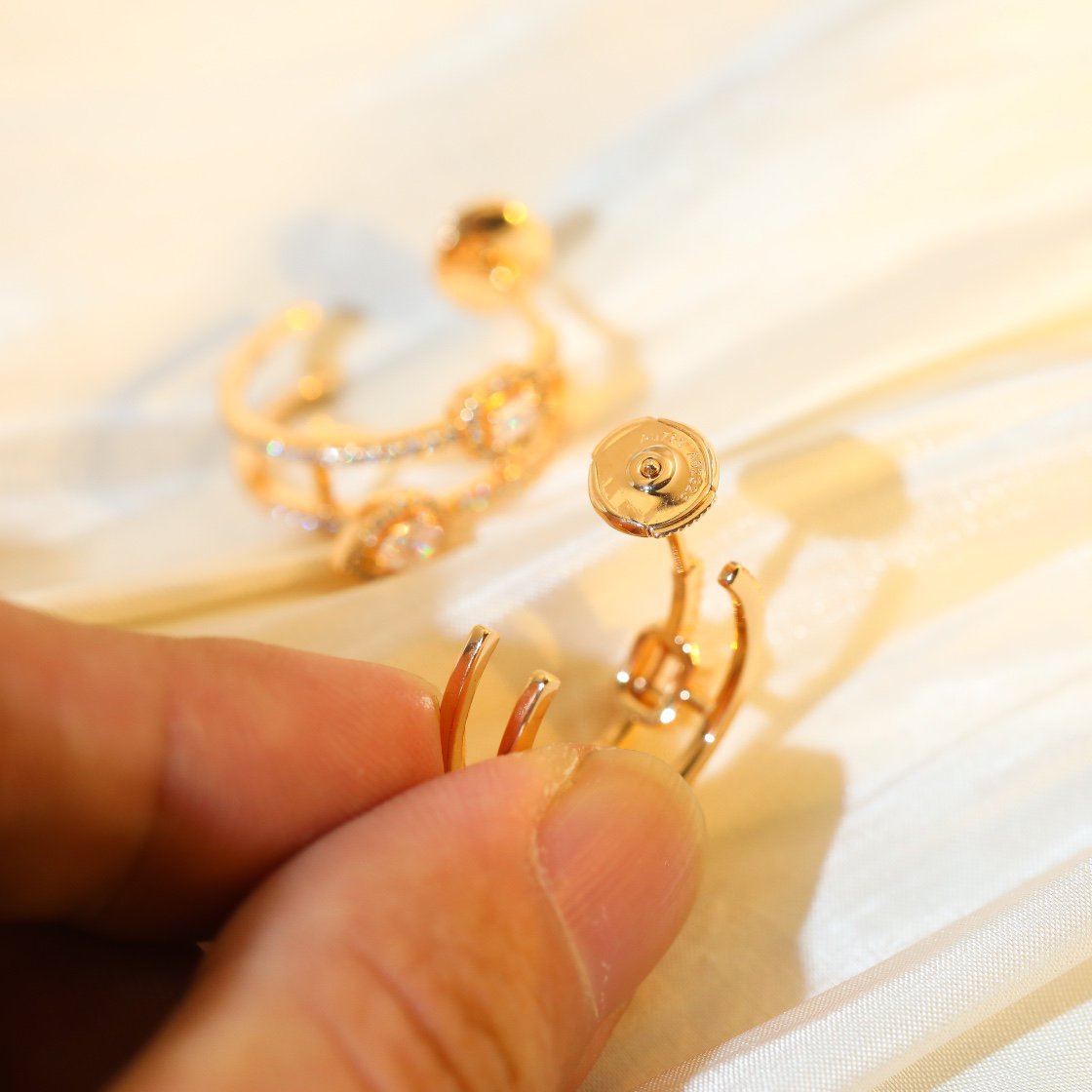 [Resenly Jewelry] マイ ツイン 2 ラング ダイヤモンド ピアス (シルバー)