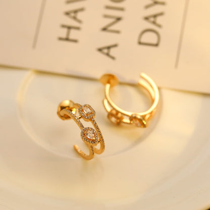 [Resenly Jewelry] マイ ツイン 2 ラング ダイヤモンド ピアス (シルバー)