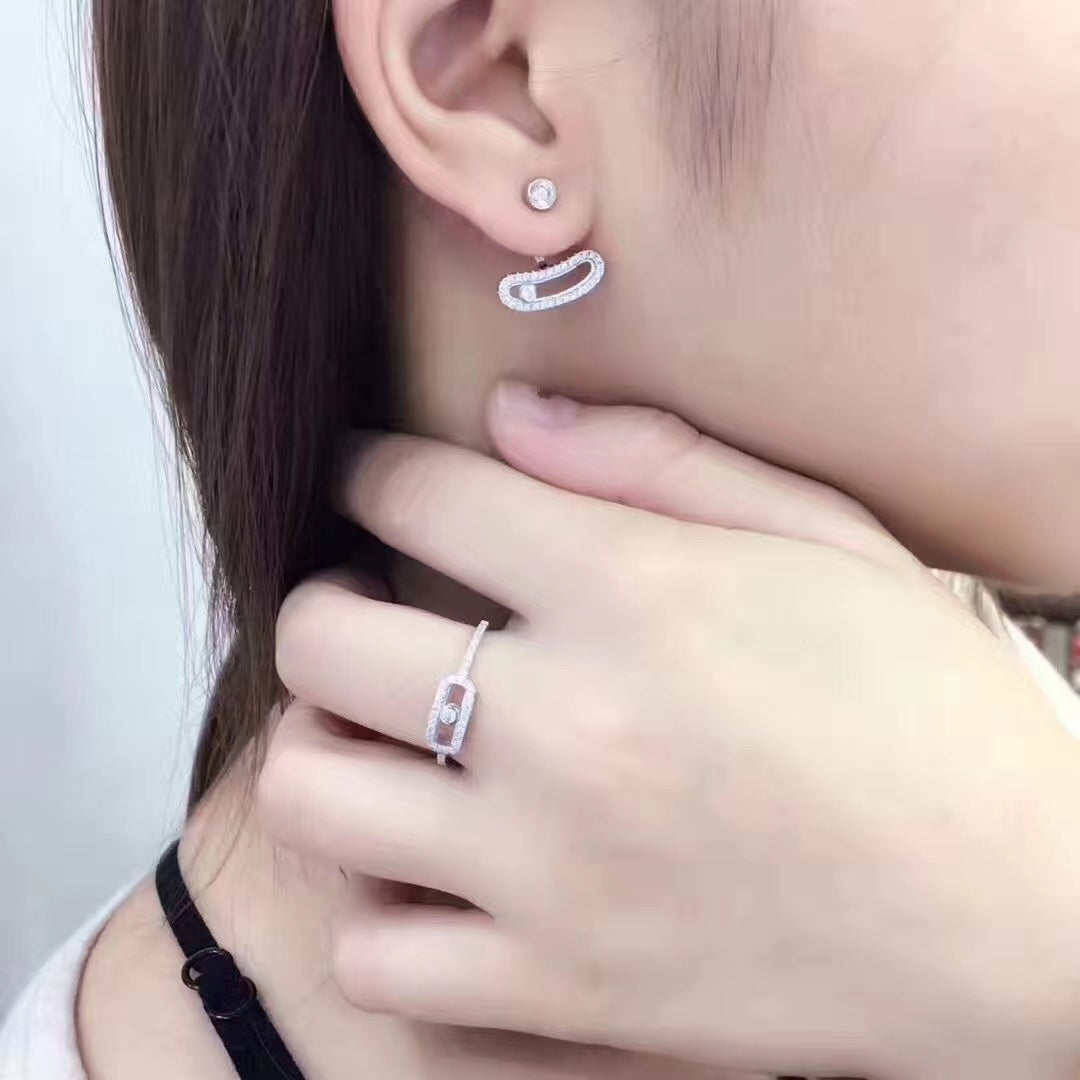 [Resenly Jewelry]MOVE UNO シルバー ダイヤモンド イヤリング