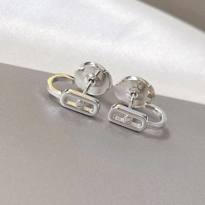 [Resenly Jewelry]CREOLES MOVE UNO MINI 1 DIAMOND EARRINGS