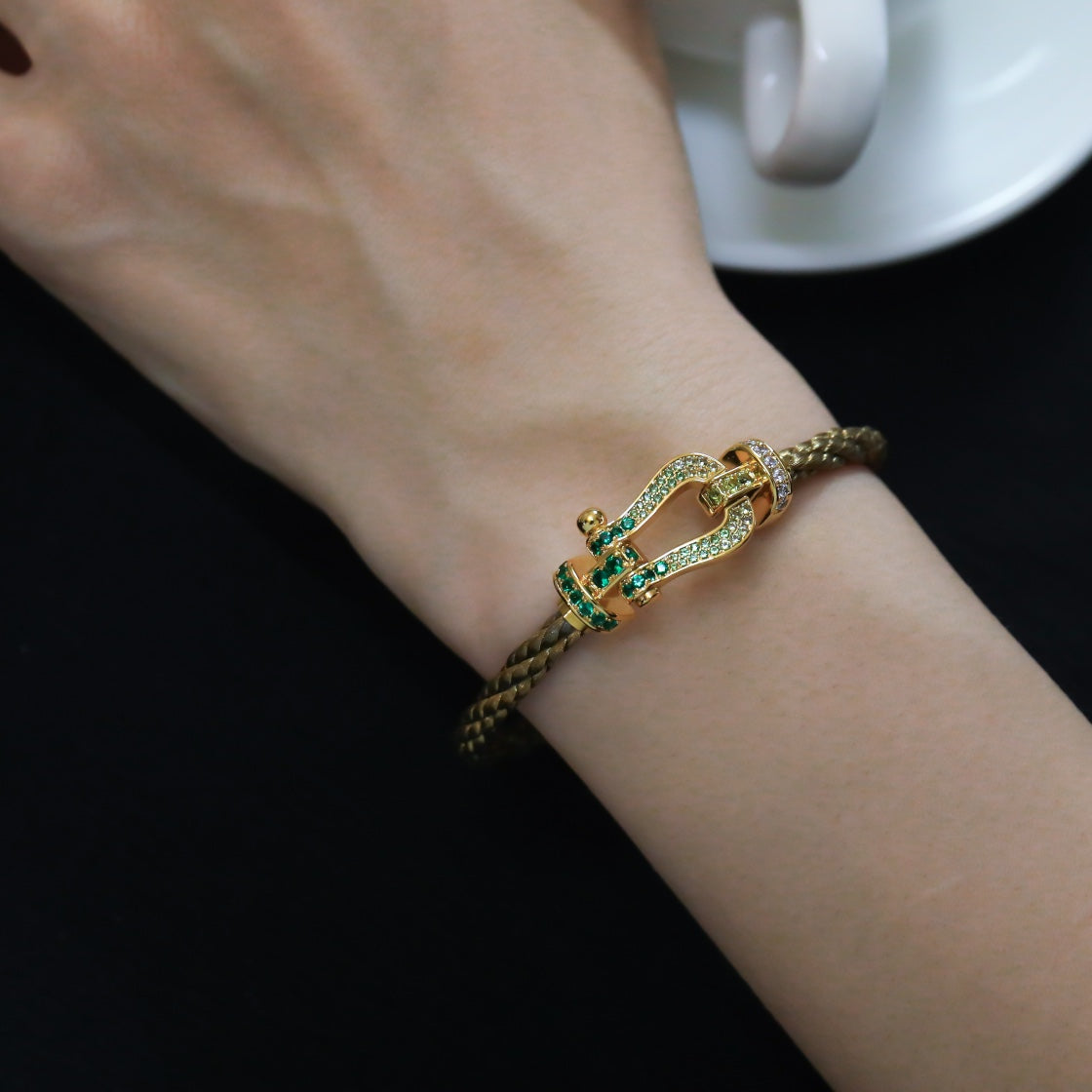 [Resenly Jewelry]FORCE 10 GOLD GREEN DIAMOND PAVED
