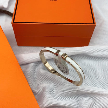 [Resenly Jewelry]クラシック HM クリック ホワイト 8MM エナメルブレスレット
