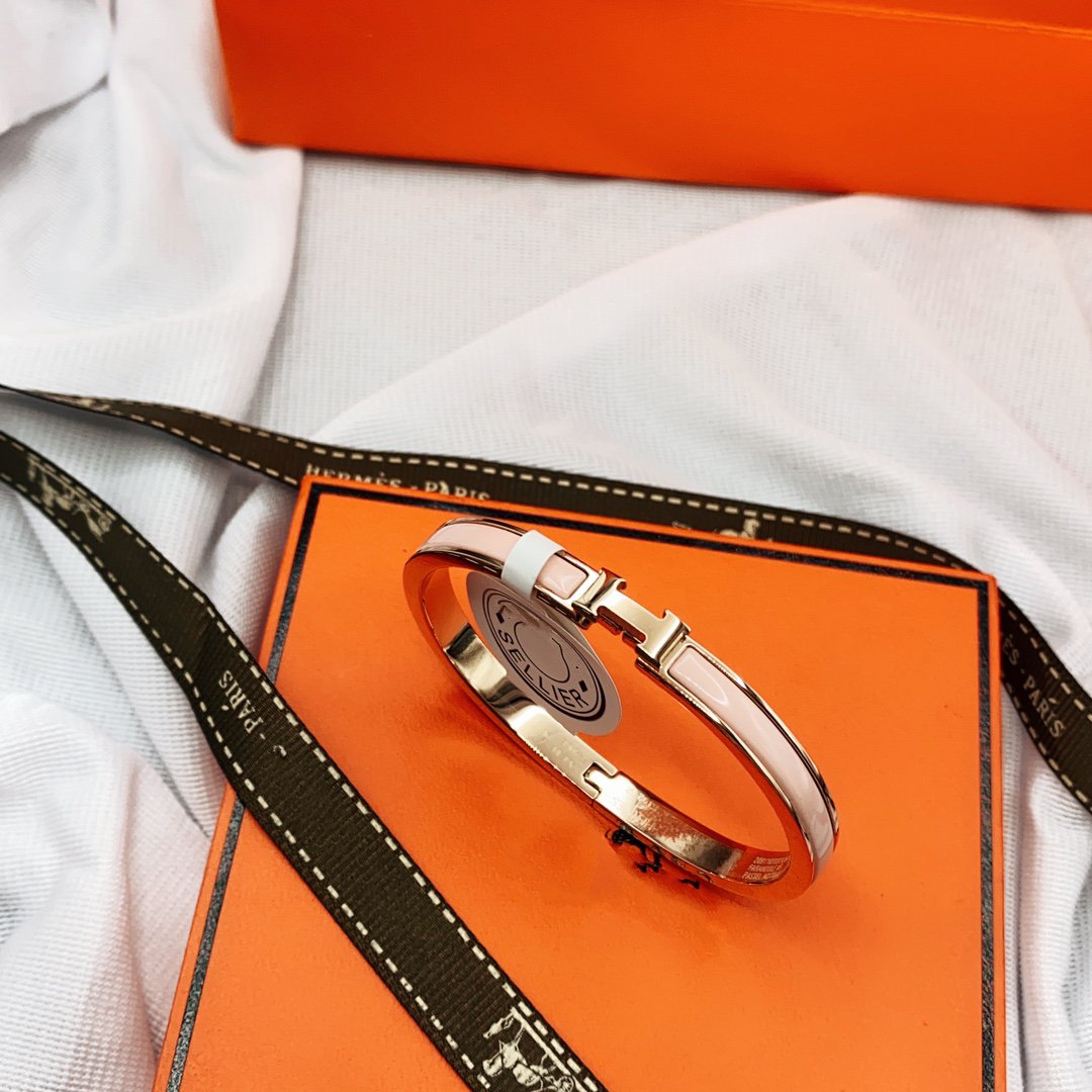 [Resenly Jewelry]CLASSIC HM CLIC  PINK 8MM ENAMEL BRACELET